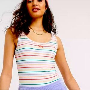 NWT Nike Sportswear Rainbow Striped Bodysuit Large